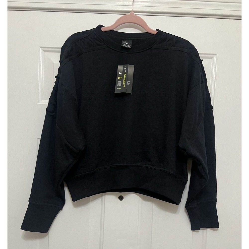 NWT $85 Nike Women's Dri-Fit Cropped Sweatshirt Large Lace Athletic Casual‎